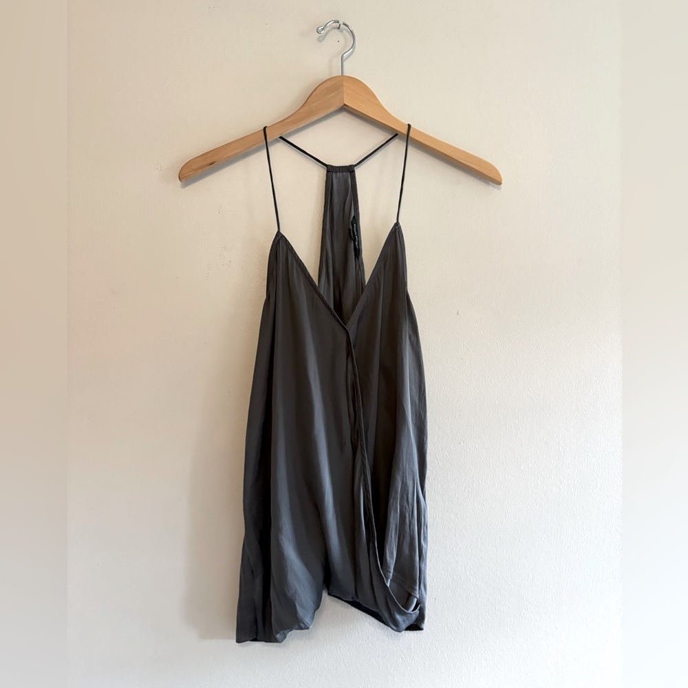 Banana Republic Charcoal Gray Silk Camisole